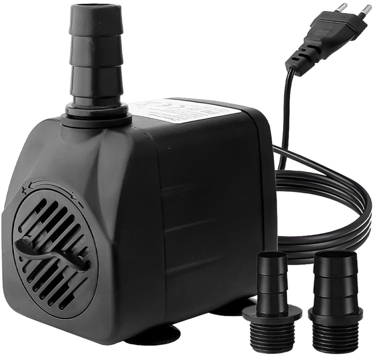 Stille 10 W Mini-Waterpomp 600 L/U - met 1,4 M Snoer en 2 Sproeiers - voor Aquaria, Vijvers en Fonteinen