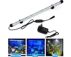 Aquarium Of Terrarium Verlichting– Onder Water Ledlamp – Blauw En Wit - Lengte 48 cm