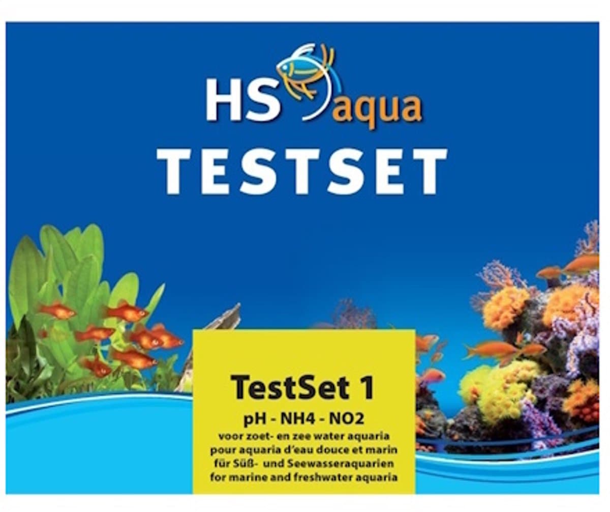 HS aqua testset 1 - pH/NH4/NO2-waarde meten in aquarium - voor zoet/zoutwateraquarium
