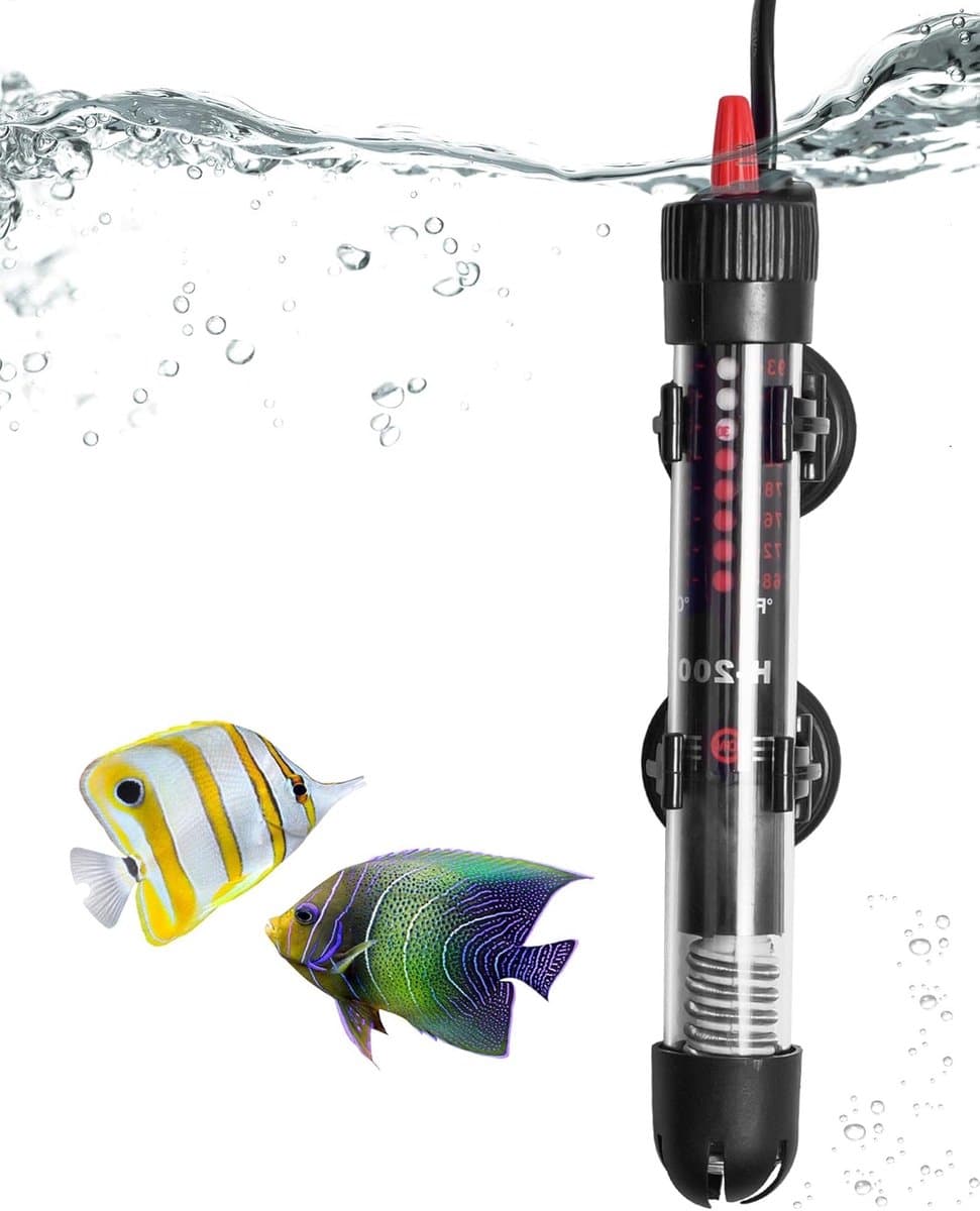 Cuhostki - 1 Stuk - Aquariumverwarming - Verwarmingselement - Dompelaar - Aquarium Verwarmingselement Met Thermostaat - Zwart - Kwaliteitsglas - 25W - 220V - Europese Norm - Precise Temperatuurregeling - Waterdicht