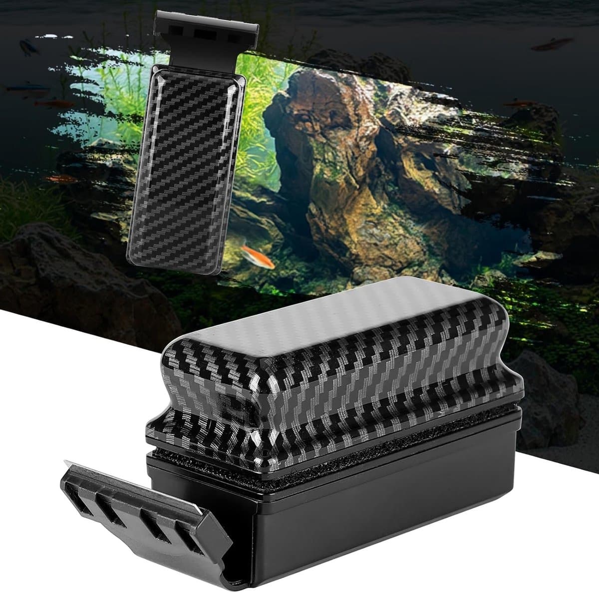 Aquarium Raamreiniger Magnetisch met 2 Schrapers, Ideaal voor Algenverwijdering en Onderhoud van Vissentanks tot 15 mm Acrylglas Dikte, Drijvend Ontwerp voor Gemakkelijk Gebruik