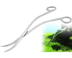 Aquarium Planten Schaar - RVS Wave plantenschaar - Aquarium Schaar Gebogen - Aquarium Planten Schaar met Kromme Bek - Voor Aquariumplanten en Aquascaping - Lengte 25 cm