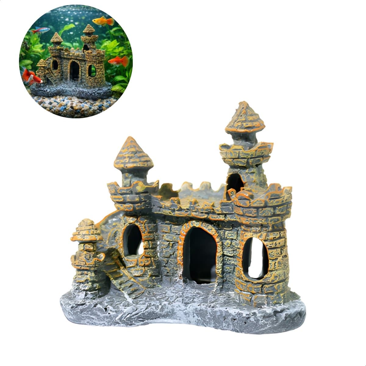 Solud® Aquarium Decoratie - Aquarium Accessoires - Aquarium stenen - Aquarium Ornament 10 x 6 x 8 cm - Aquarium hout
