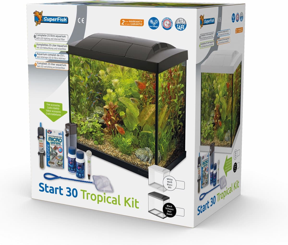 Superfish Aquarium Start 30 Tropical Kit Retro Led 27 l - Aquaria - Zwart