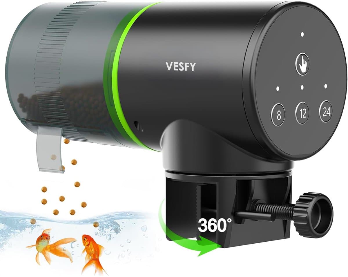 Automatische Voederautomaat met Timerfunctie - 200ml - Geschikt voor Vijver, Vlokken, Korrels en Tetra Visvoer - Visvoer Aquarium