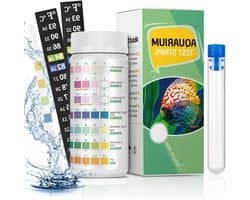 7-in-1 Water Testset met Testbuis en Thermometer, 100 Teststrips voor Aquariums en Vijvers