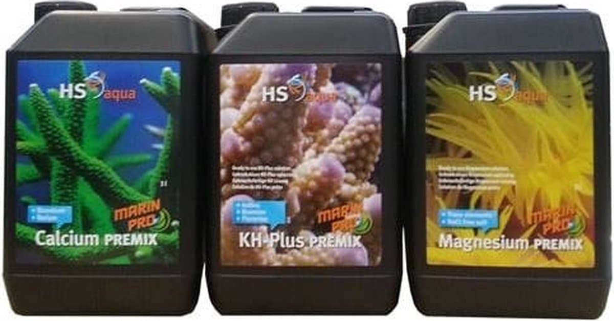 Hs aqua marin pro premix value pack (ca,kh,mg) 3x2.5 l | Onderhoud aquarium