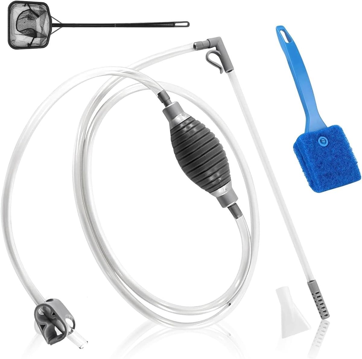 Complete Aquariumreinigingsset met Molmzuiger, Handpomp en Accessoires voor Optimale Waterkwaliteit en Onderhoud