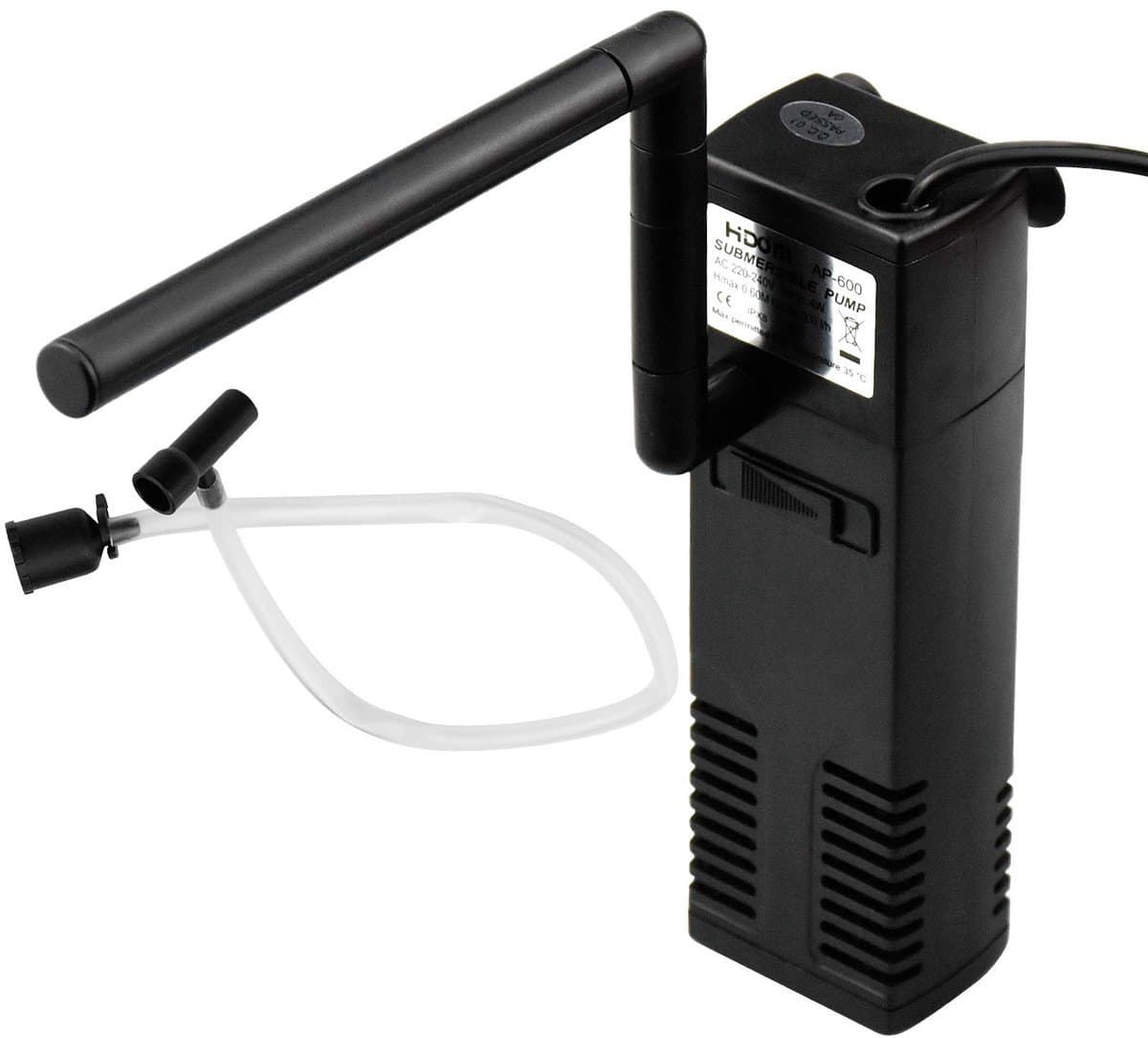 carmderin - Aquarium Binnenfilter - Voor 20-60 L - 3W/4W - Instelbare Pomp - Inclusief Filterspons - Interne Filter voor Aquarium