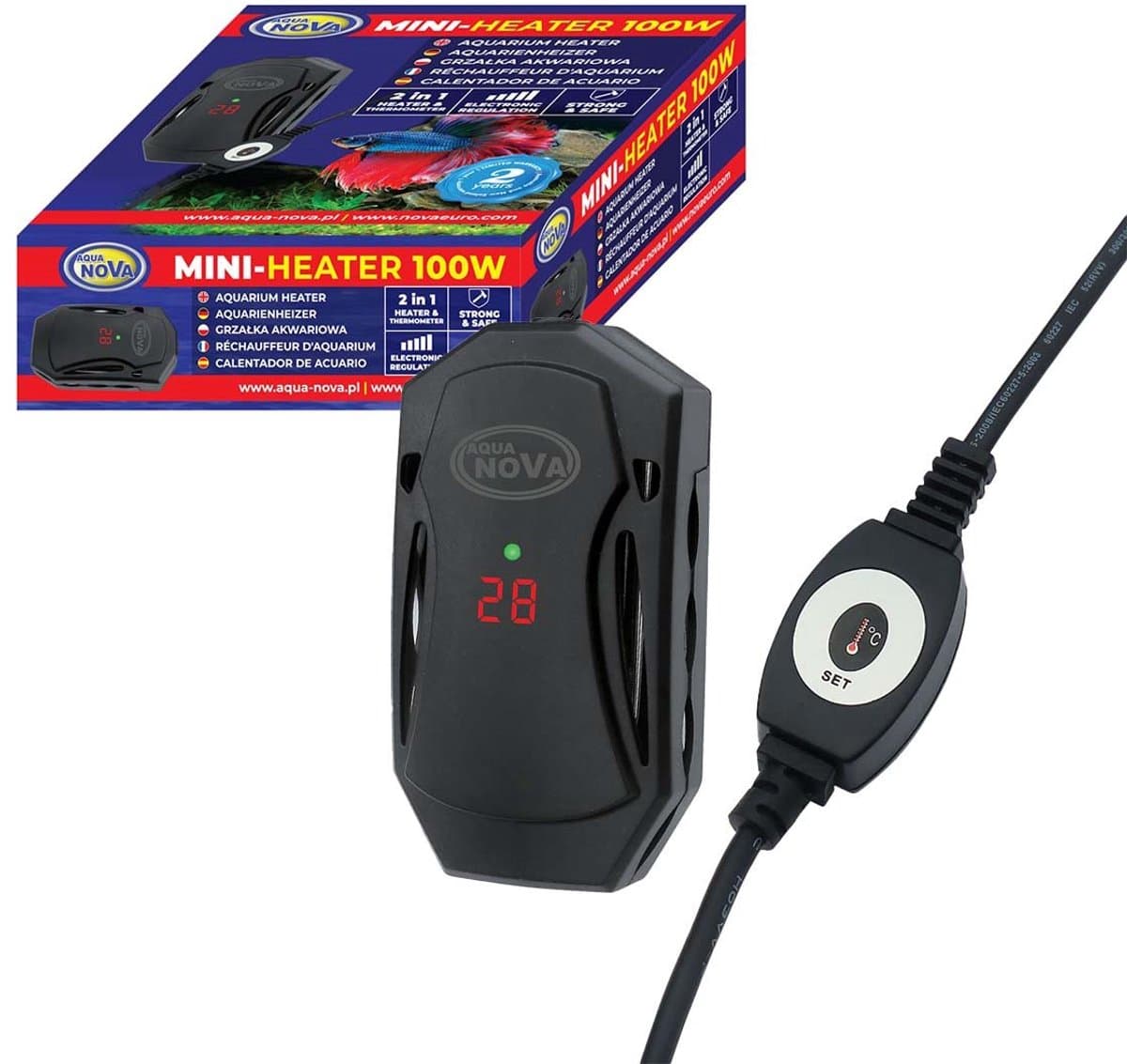Aqua Nova - Mini Verwarming 100 watt - Verwarmingselement - Aquarium verwarming - Voor 70 tot 160 Liter