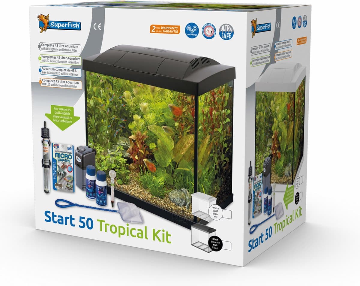 Superfish Aquarium Start 50 Tropical Kit Retro Led 39 l - Aquaria - Wit