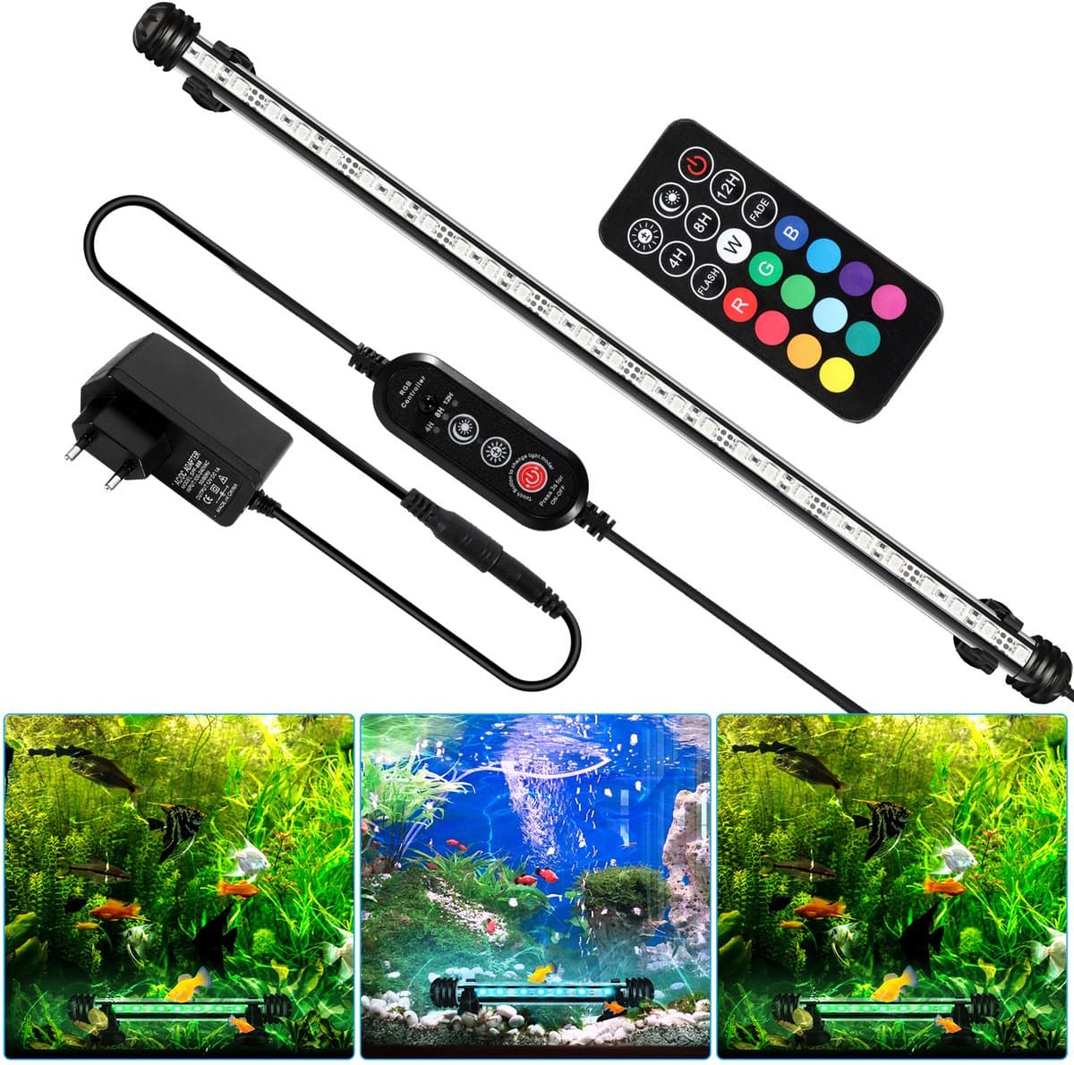 Waterdichte RGB LED duiklamp aquarium 5,4W met timer