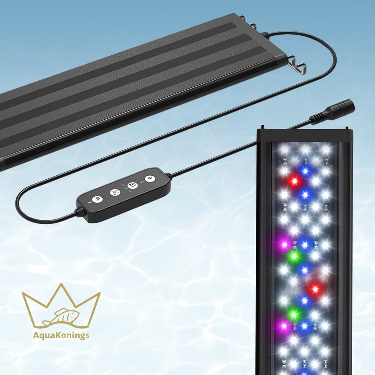 AquaKonings - Aquarium lamp - LED Aquariumverlichting - Dimbaar – Eenvoudig bedienen - Timer - 75 tot 90cm - Verschillende maten verkrijgbaar